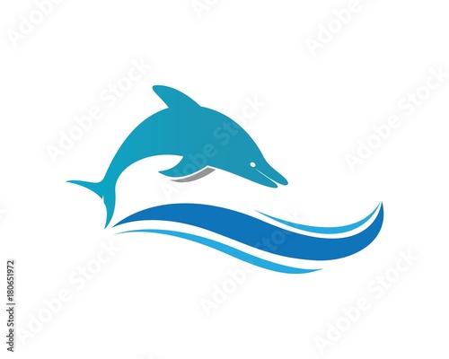 Dolphin logo icon vector