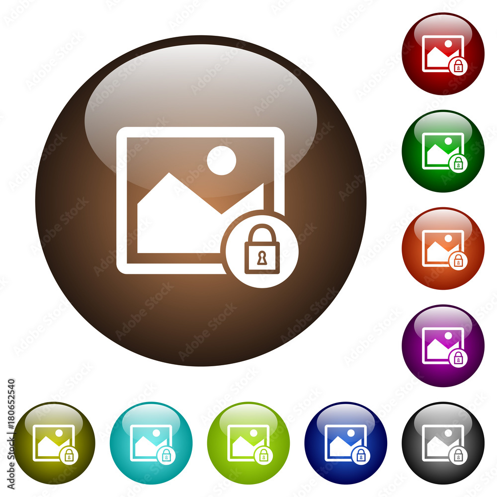 Lock image color glass buttons Lock image color glass buttons