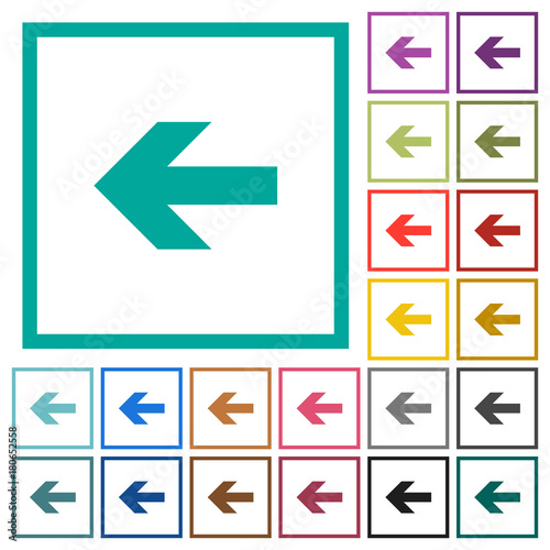 Free Download Left arrow flat color icons with quadrant frames - GFXLoad