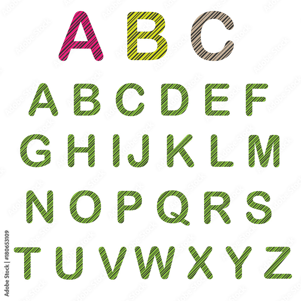 retro alphabet, vector illustration