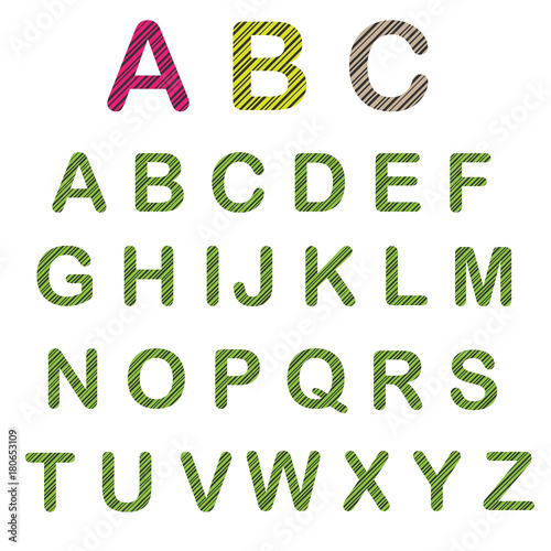  retro alphabet, vector illustration