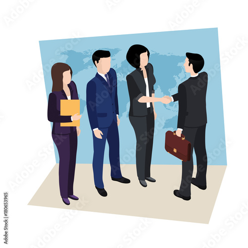 business meeting, people in business suits are talking
