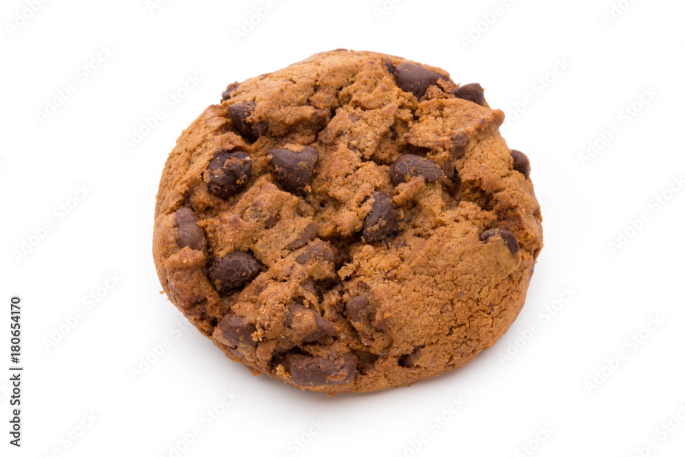 Chocolate chip cookie isolated on white background. Chocolate chip cookie isolated on white background.