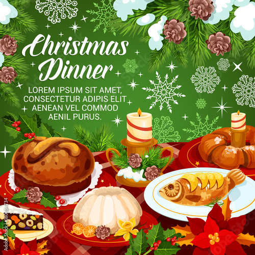 Christmas holiday cuisine festive dinner banner