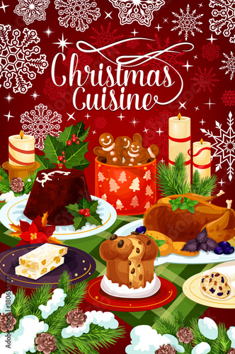 Christmas cuisine winter holiday dinner banner