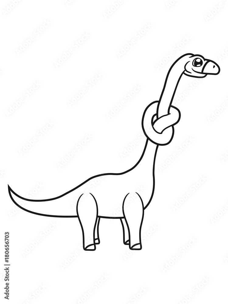 knoten lustig langhals süß niedlich klein groß kind comic cartoon dinosaurier saurier dino hals