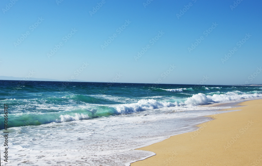 sea waves, infinite horizon, Atlantic ocean, Portugal