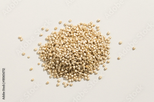 Golden Quinoa seed. Pile of grains. Top view.