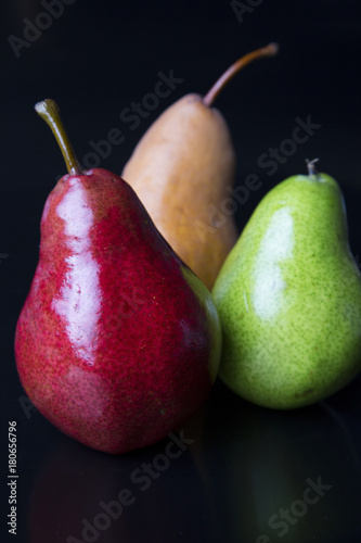 Pears on Black Background
