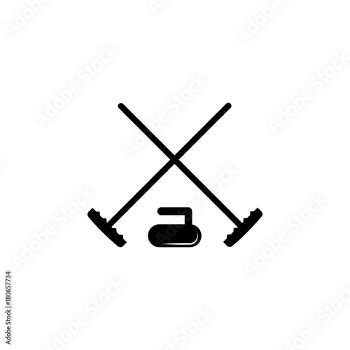 curling sports line icon. Simple winter games icon. Can be used as web element, playing design icon