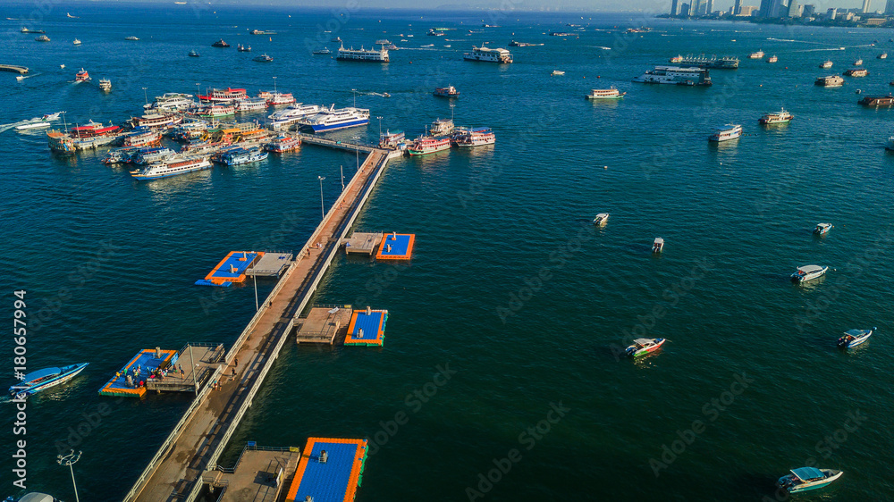 Aerial view of  Tour port in Pattaya , Thailand