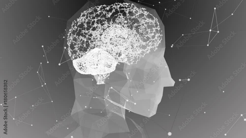 Virtual mind of a digital learning AI artificial intelligence robot