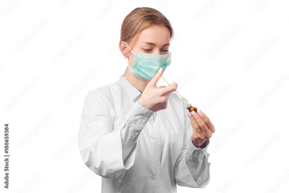 Cosmetologist doctor syringe hyaluronic acid cosmetology Cosmetologist doctor syringe hyaluronic acid cosmetology