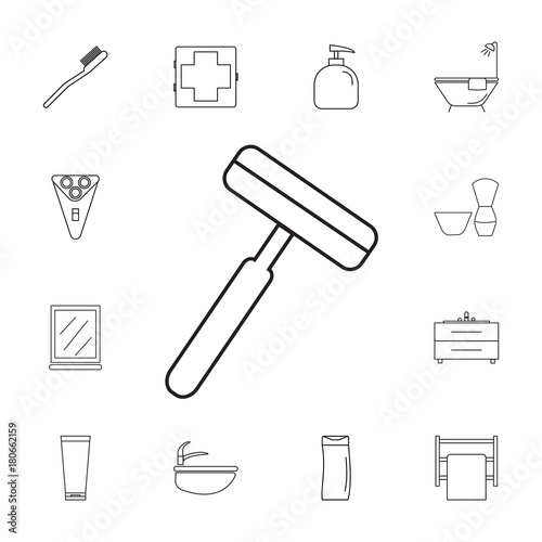 Razor icon. Set of bathroom icons. Signs, outline symbols collection, simple thin line icons for websites, web design, mobile app, info graphics