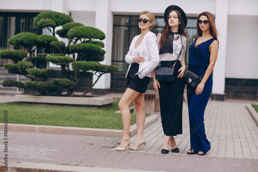 beautiful young girls outdoors in Sunny weather beautiful young girls outdoors in Sunny weather
