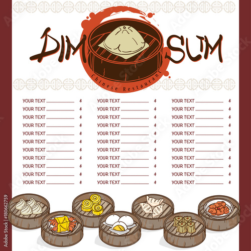 menu dim sum chinese food restaurant template design