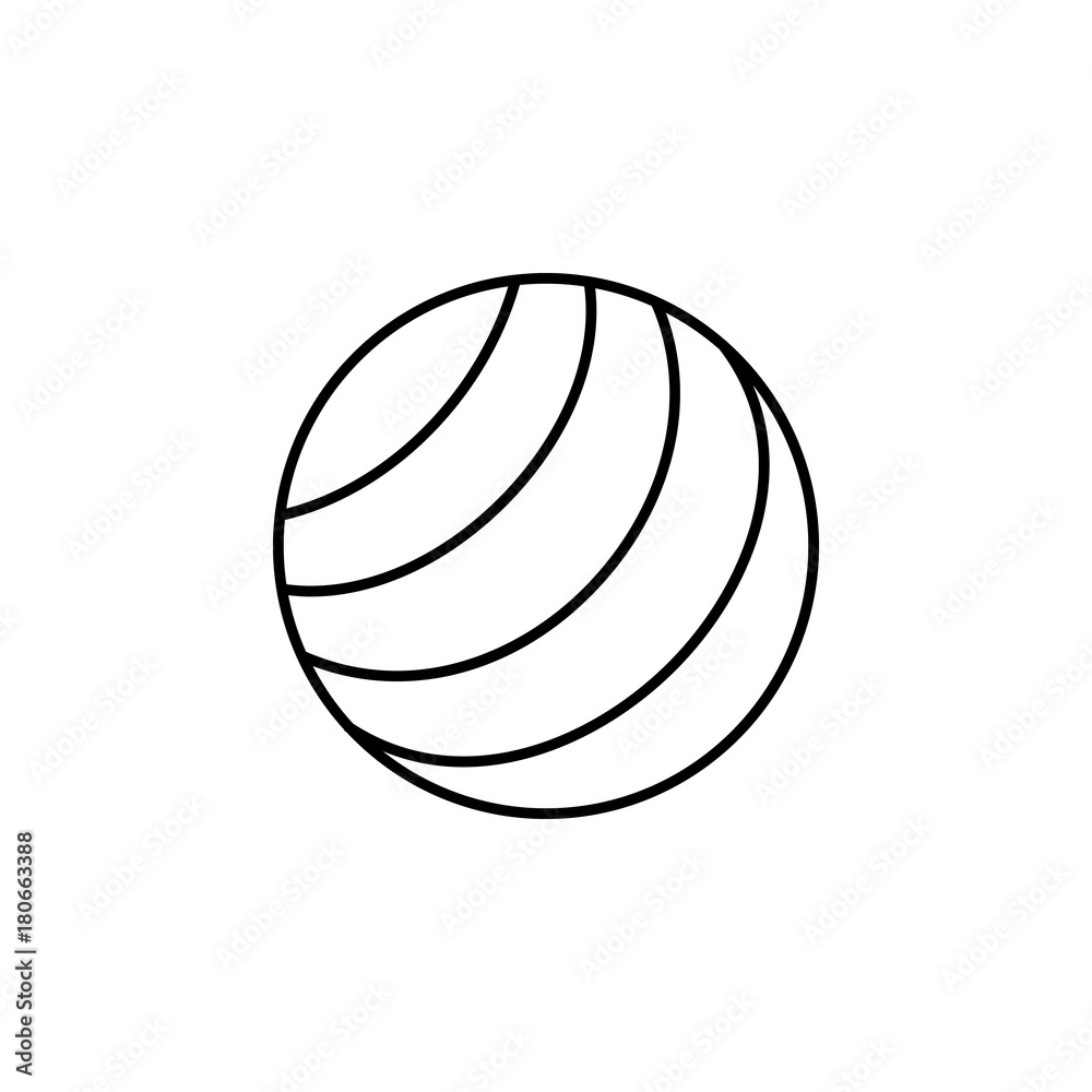 Fitness rubber ball icon