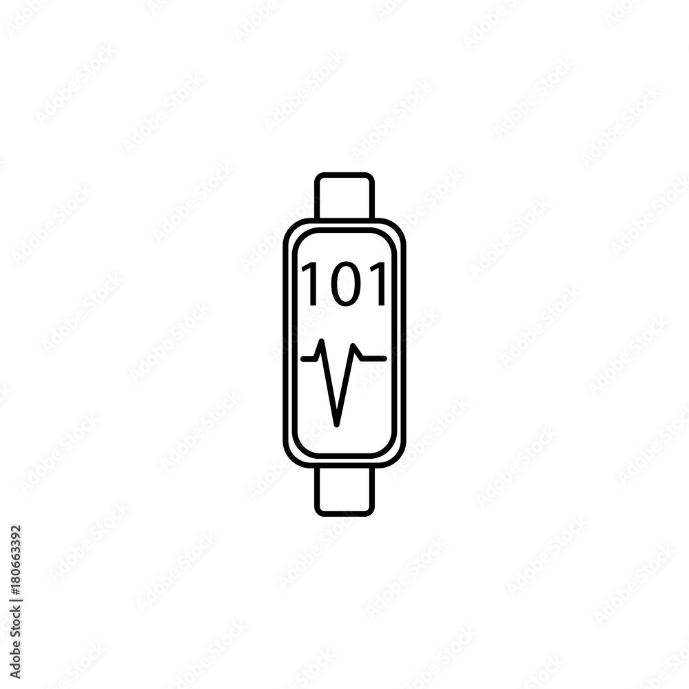 Vector Icon Style Illustration Logo of cardio training, fitness and gym workout object. Healthy lifestyle, Bodybuilding and Heart beat pulse, Mobile Tracking App and Watch on white background Vector Icon Style Illustration Logo of cardio training, fitness and gym workout object. Healthy lifestyle, Bodybuilding and Heart beat pulse, Mobile Tracking App and Watch on white background