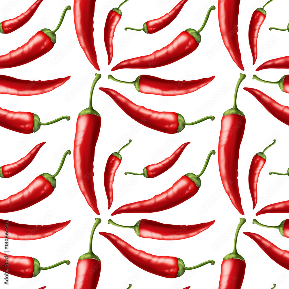 Seamless background with red chili Seamless background with red chili