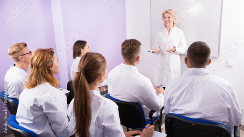 Professor giving presentation for medical students