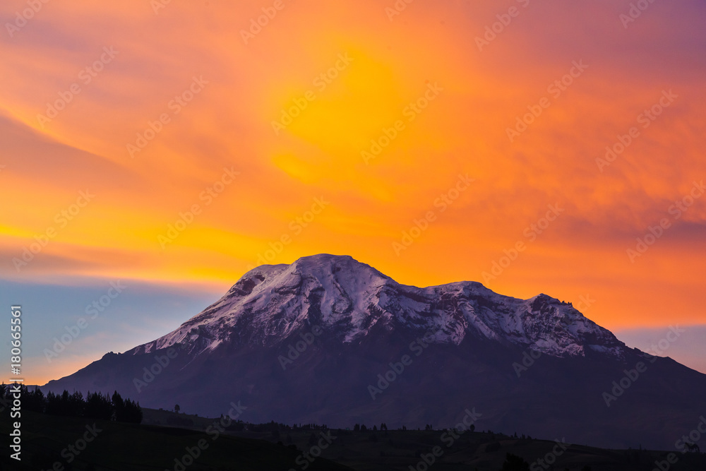 Chimborazo at sunset