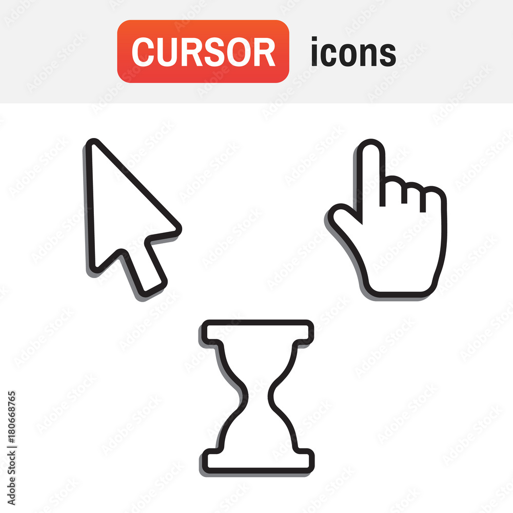 Fototapeta premium Hand and arrow, smooth and pixel vectors
