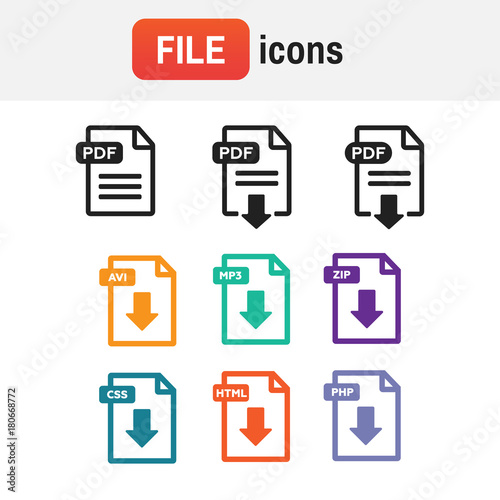 icon file document. File Icons vector illustration