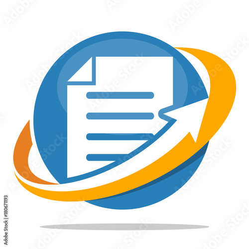 Icon logo for business administration of document, file management.