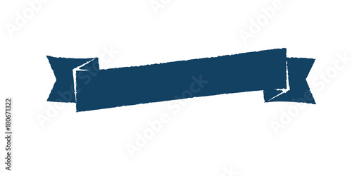 single dark blue vintage ribbon banner