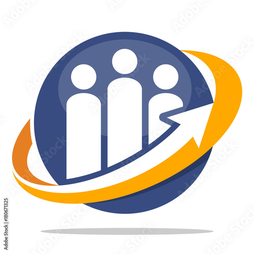icon logo with the concept of leadership, human resource development