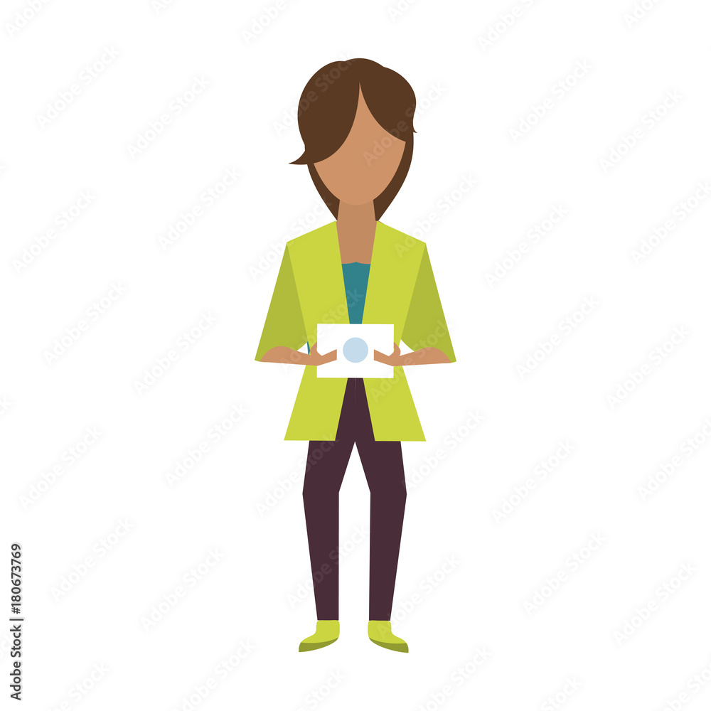 Woman with tablet icon vector illustration graphic design Woman with tablet icon vector illustration graphic design