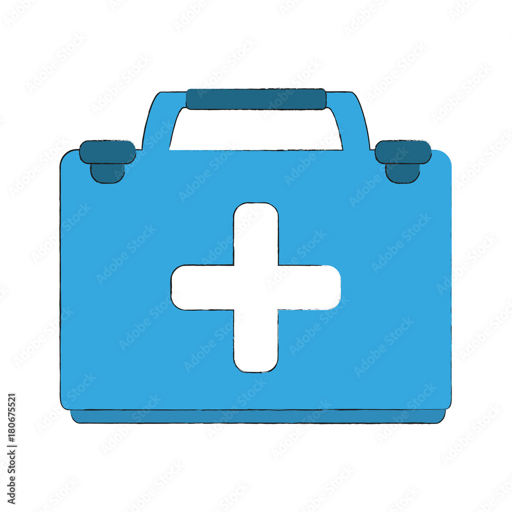 Obraz premium First aids suitcase icon vector illustration graphic design
