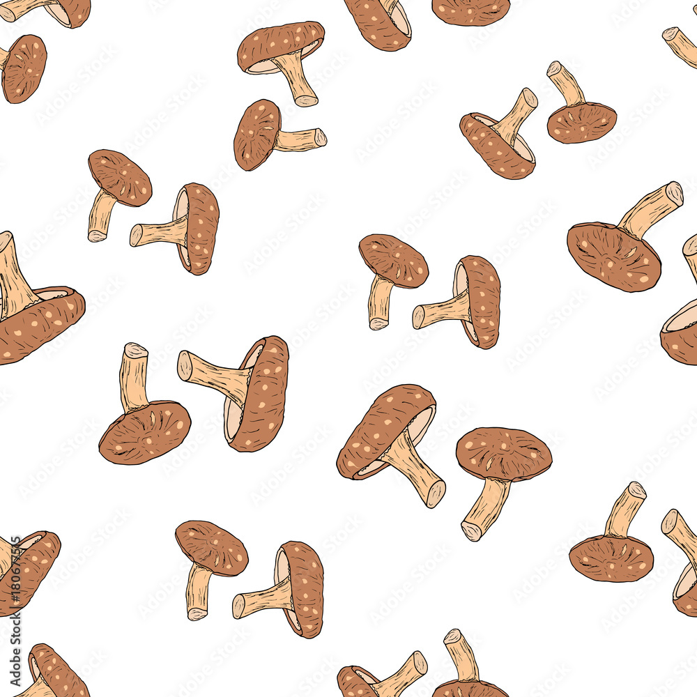 Shiitake mushroom seamless pattern Shiitake mushroom seamless pattern