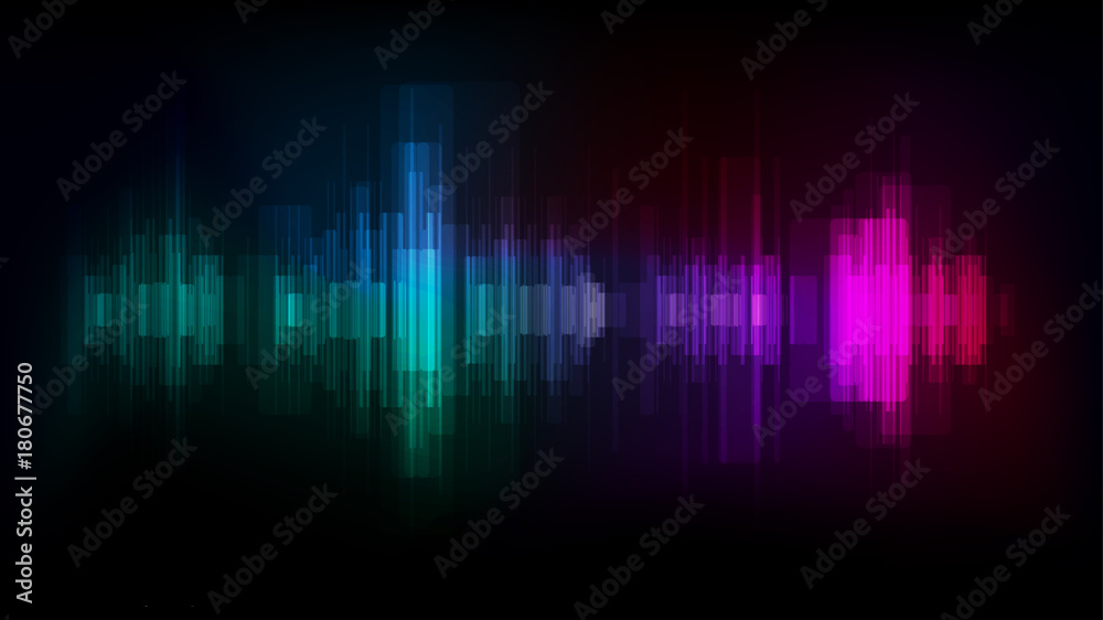 Digital abstract spectrum sound wave