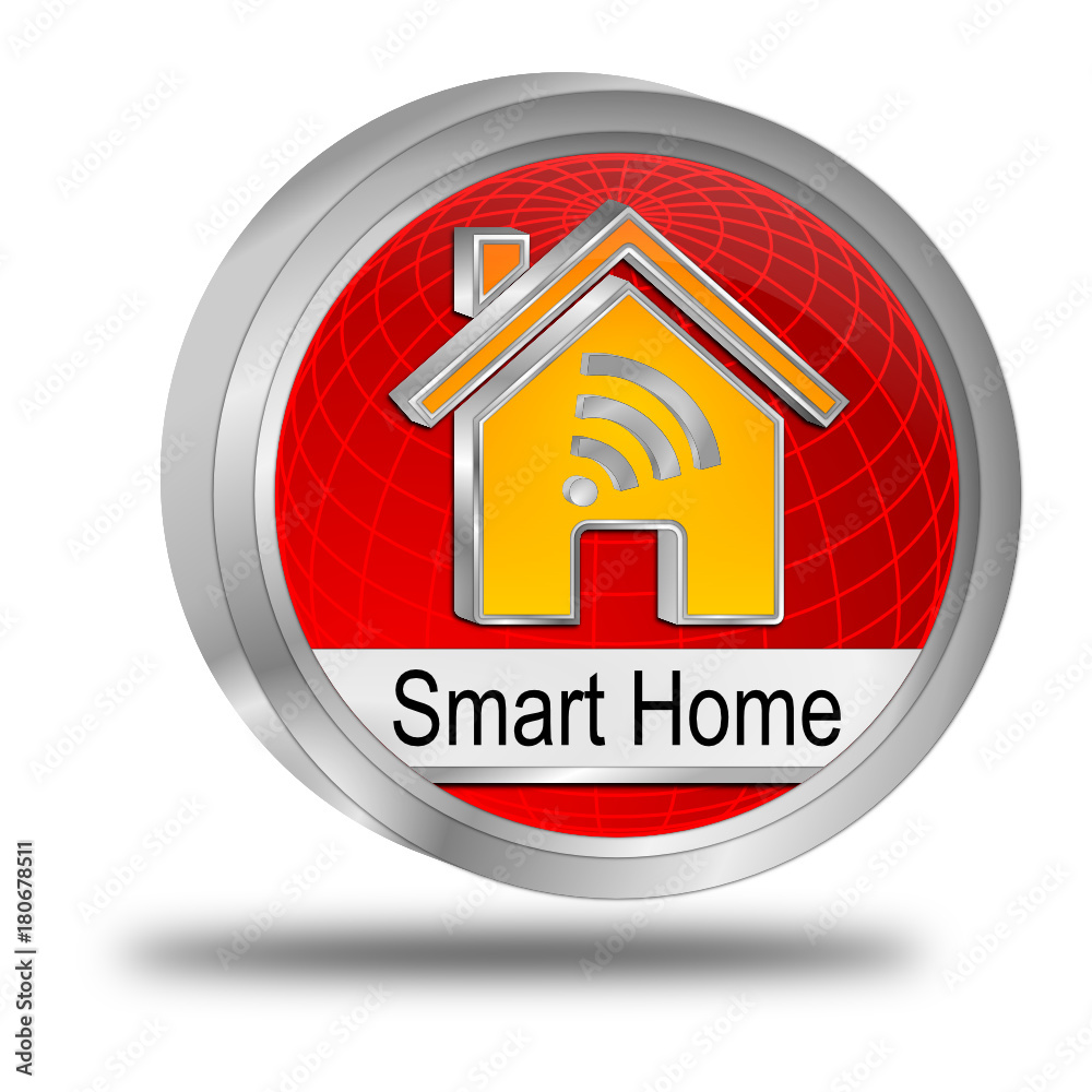 Smart Home Button - 3D illustration Smart Home Button - 3D illustration