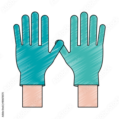 Medical latex gloves icon vector illustration graphic design