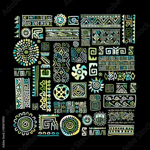 Ethnic handmade ornament for your design