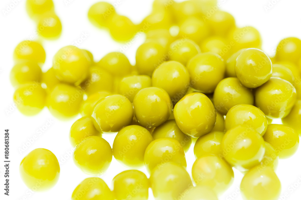 Marinated green peas on a white background Marinated green peas on a white background