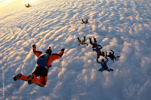 Fototapeta Group skydiving