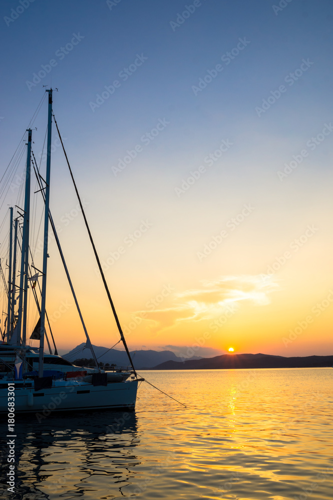 Sailing boats at Sunset