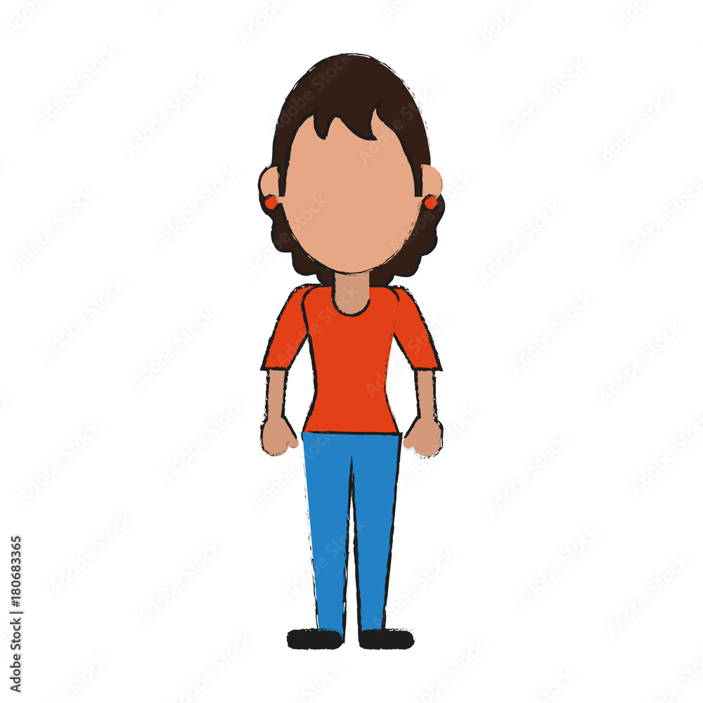 Woman faceless avatar Icon vector illustration graphic design
