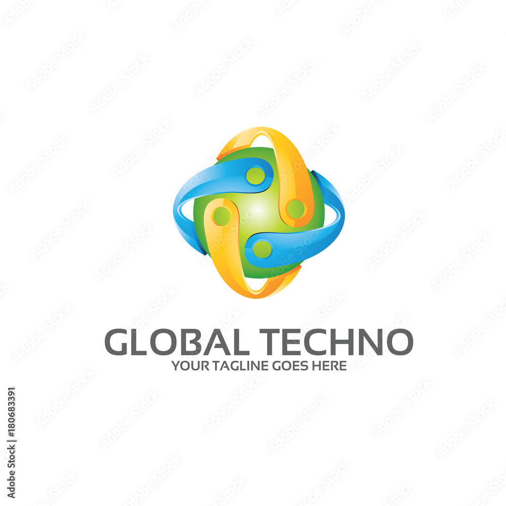 Global techno - logo template Global techno - logo template