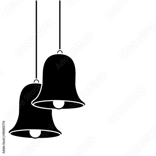 christmas bells hanging decoration traditional vector illustration