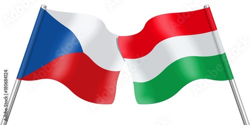 Flags. Czech and Hungary