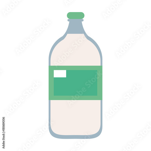 Milk glass bottle icon vector illustration graphic design