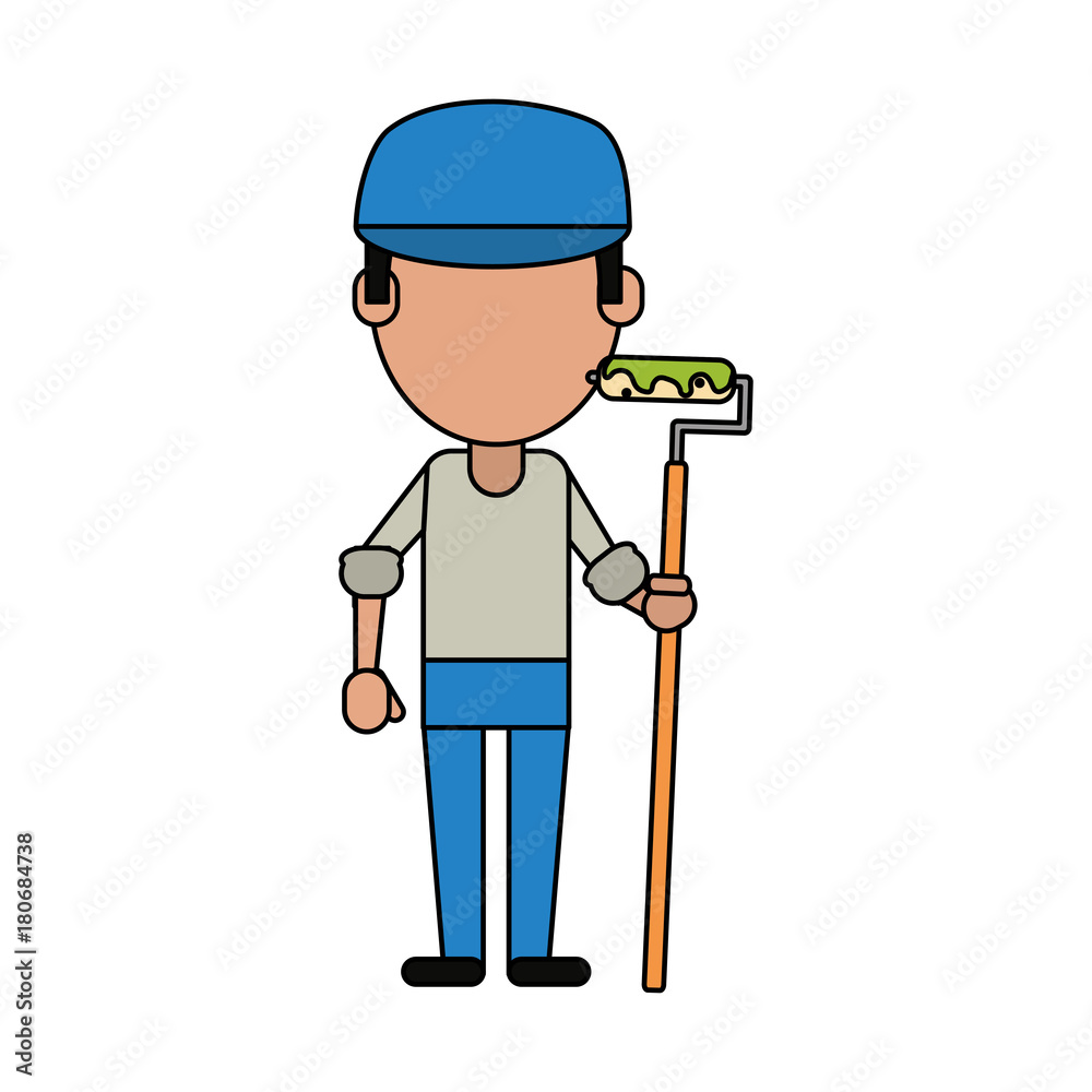 Painter worker avatar icon vector illustration graphic design Painter worker avatar icon vector illustration graphic design