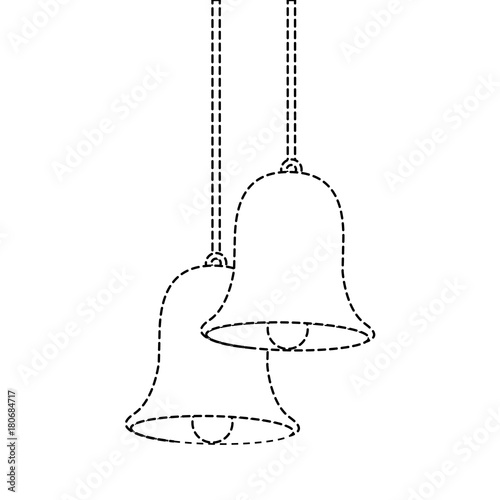 christmas bells hanging decoration traditional vector illustration