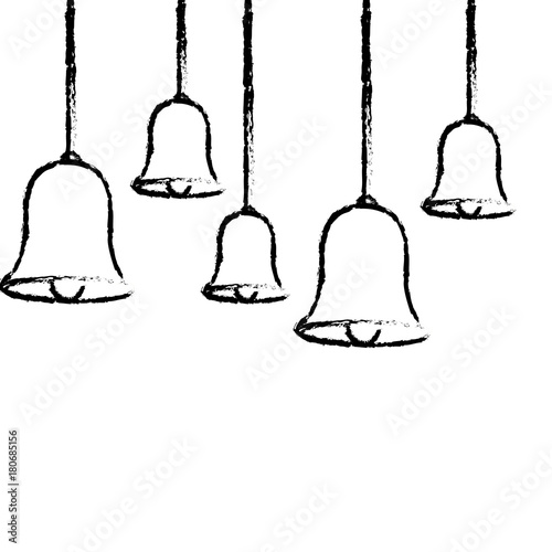 christmas bells hanging decoration traditional vector illustration