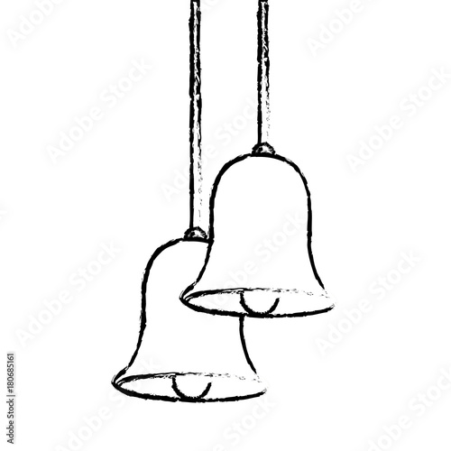 christmas bells hanging decoration traditional vector illustration