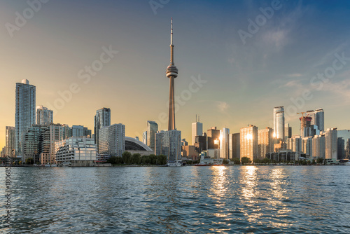 Toronto skyline at sunset, Canada.